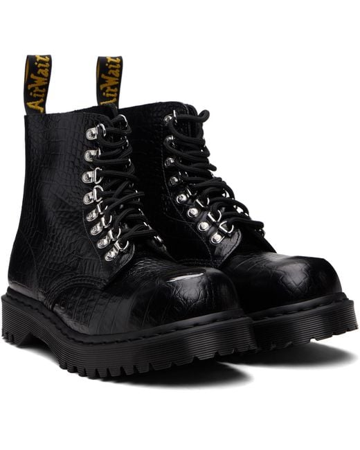 メンズ Dr. Martens ブラック 1460 Pascal Bex Steel Toe レザー ブーツ Black