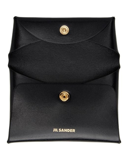 Jil Sander Black Envelope Coin Pouch
