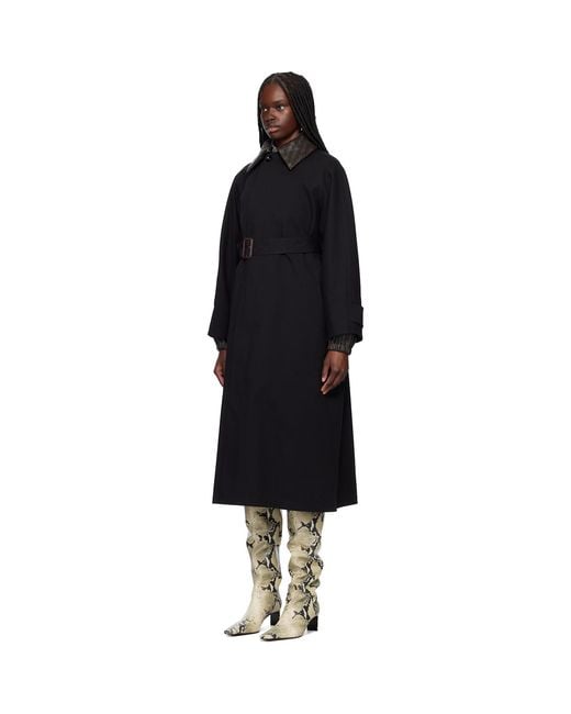 Bottega Veneta Black Cotton Trench Coat