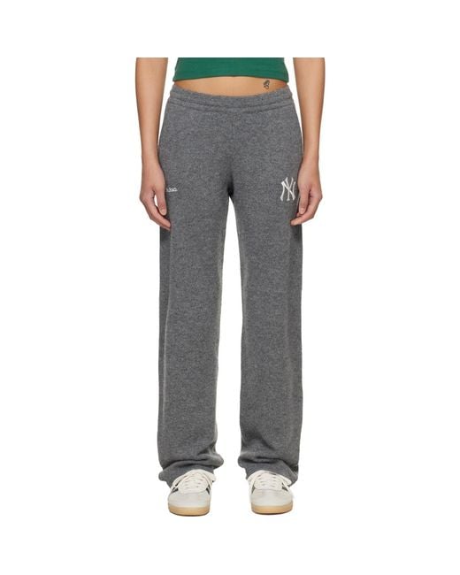 Sporty & Rich Gray Heritage Yankees Serif Cashmere Lounge Pants