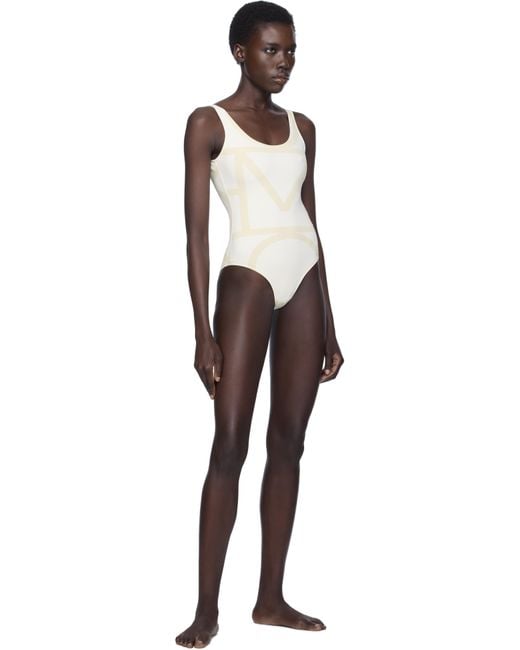 Totême  Black Monogram Swimsuit