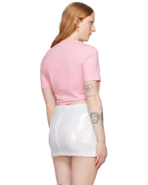 Versace ロゴ刺繍 Tシャツ Pink