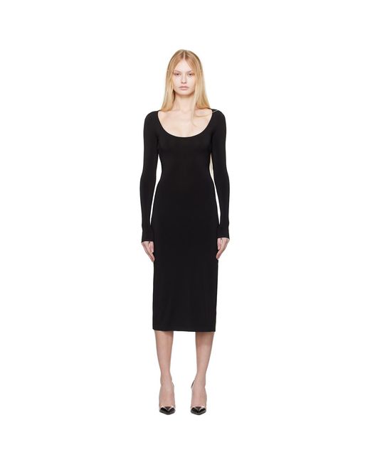 GUIZIO Black Sander Midi Dress