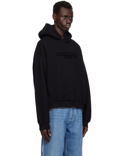 Alexander Wang Black Oversize Logo Hoodie for men