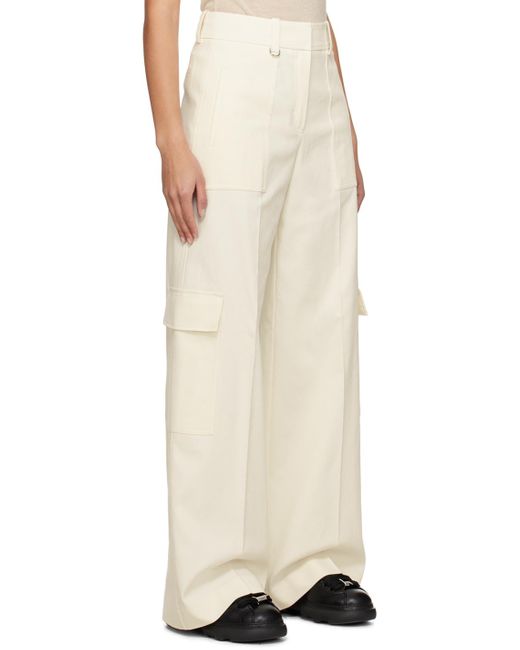 Boss Natural White Creased Trousers