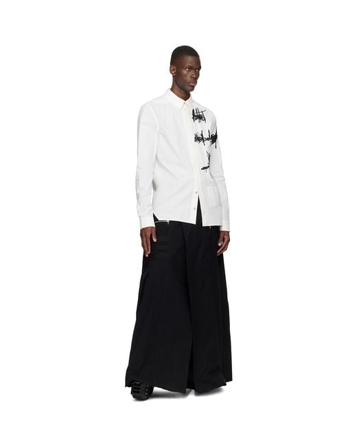 Rick Owens Black Off- 'Suicide' Edition Temple Rev Shirt for men