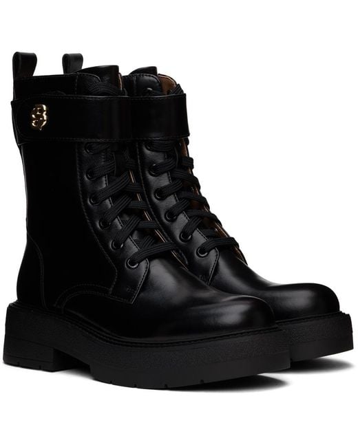 Boss Black Lace-Up Boots