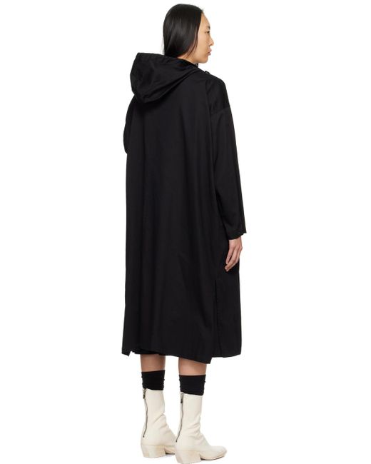 Y's Yohji Yamamoto Black Hooded Coat for men
