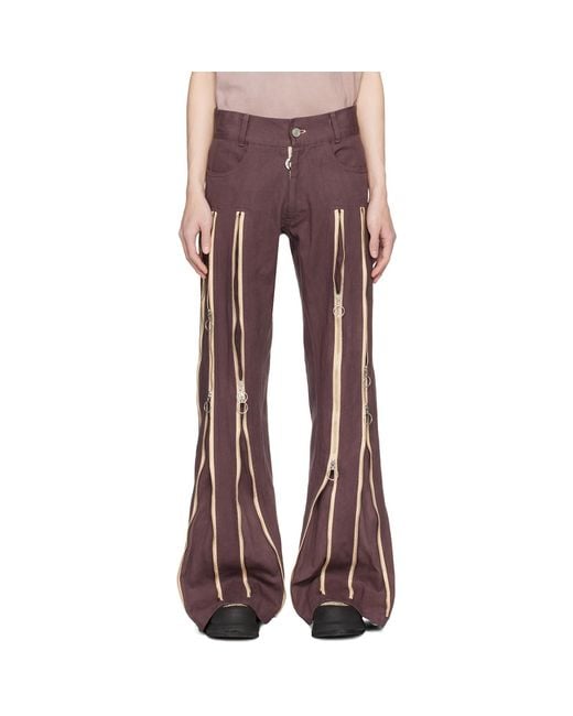Charlie Constantinou Red Adjustable Fit Jeans for men