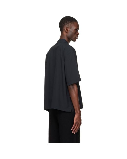 Homme Plissé Issey Miyake Black Embroidery Press Shirt for men