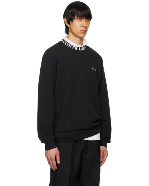 Lacoste Black Jacquard Sweatshirt for men
