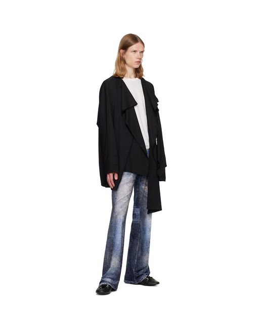 AVAVAV Blue Paris Printed Velour Trousers for men