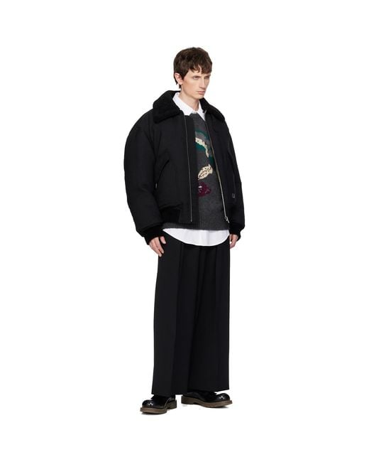WOOYOUNGMI Two Tuck Wide Trousers in Black for Men | Lyst