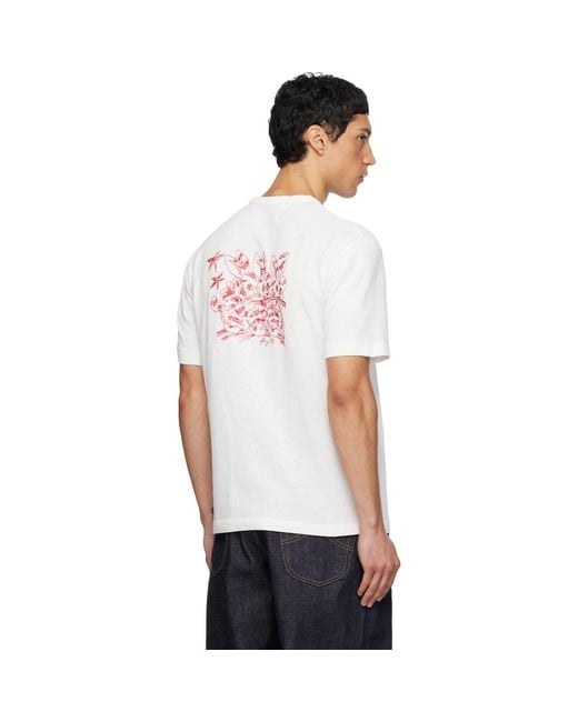 KENZO White Paris Cartoon' Embroidered Outlined T-Shirt for men