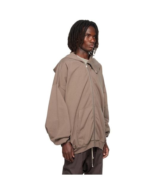 Rick Owens Brown Tower Mountain Hun Hoodie for men
