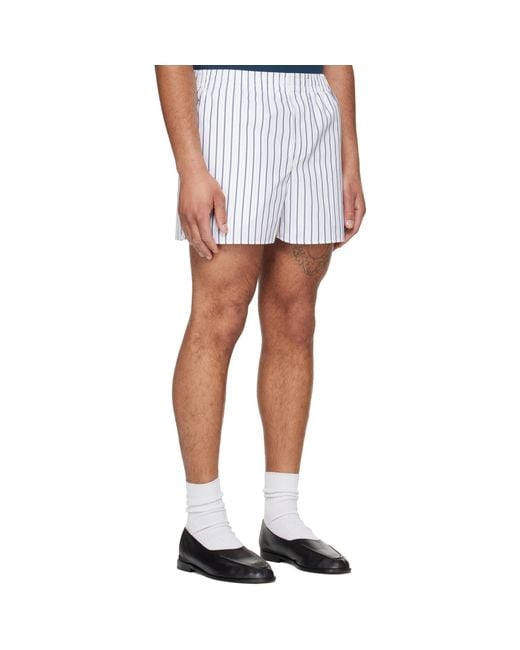 AMI White Cotton Elasticated Shorts for men