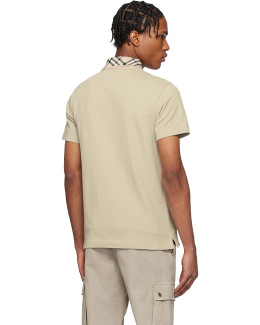 メンズ Burberry トープ コットン ポロシャツ Multicolor