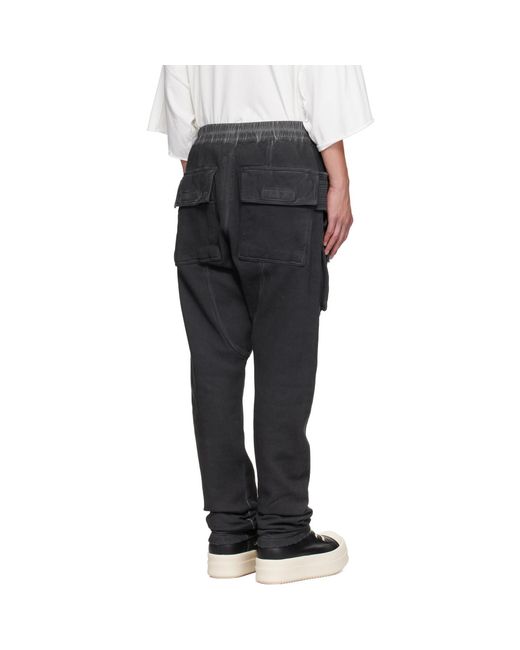 Rick Owens Gray Tower Creatch Drawstring Cargo Pants for men