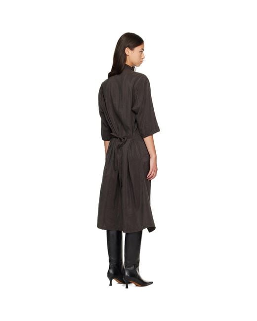 Lemaire Black Soft Collar Midi Dress