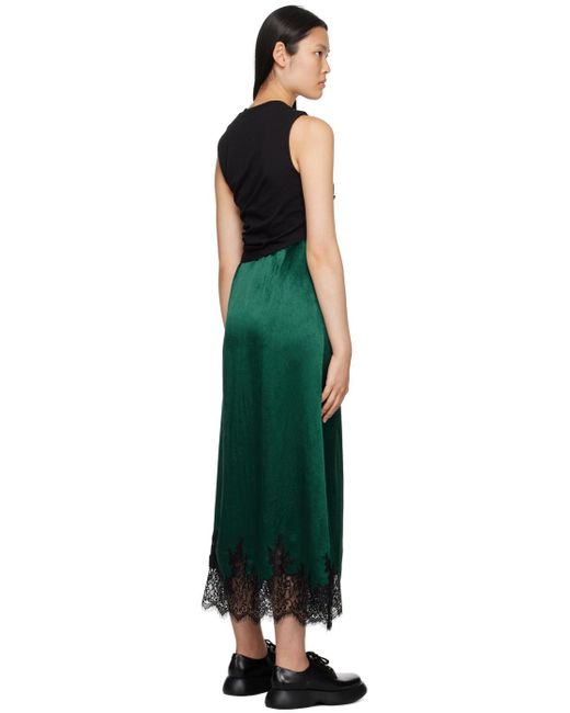 3.1 Phillip Lim Black & Green Twisted Midi Dress