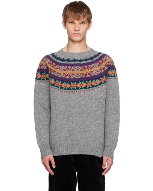 Howlin' By Morrison Gray Fragments Of Light Sweater for men