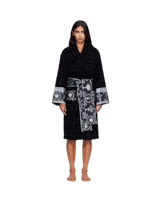 Versace Black 'I Heart Baroque' Bathrobe