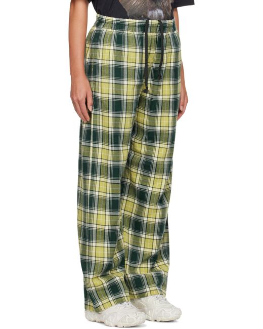 Acne Green Check Trousers