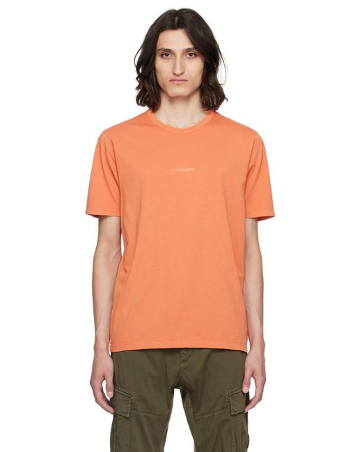 C P Company Orange Printed T-Shirt for men