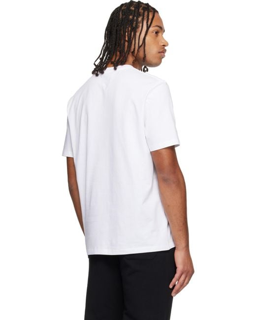 Balmain White Paris' Writing T-Shirt for men