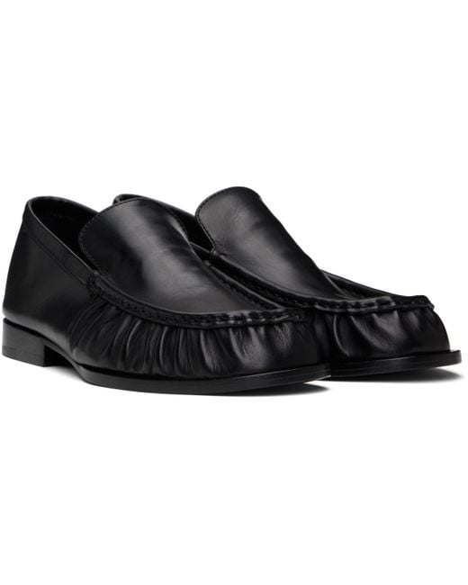Dries Van Noten ブラック レザー スリッポン Black