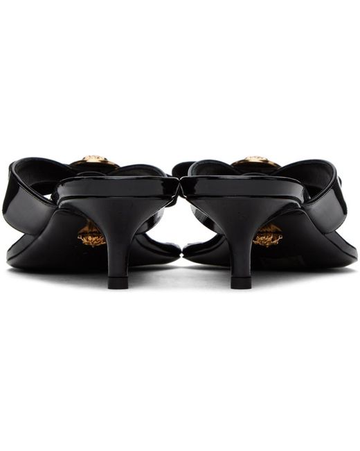 Versace Black Gianni Ribbon Low Mules
