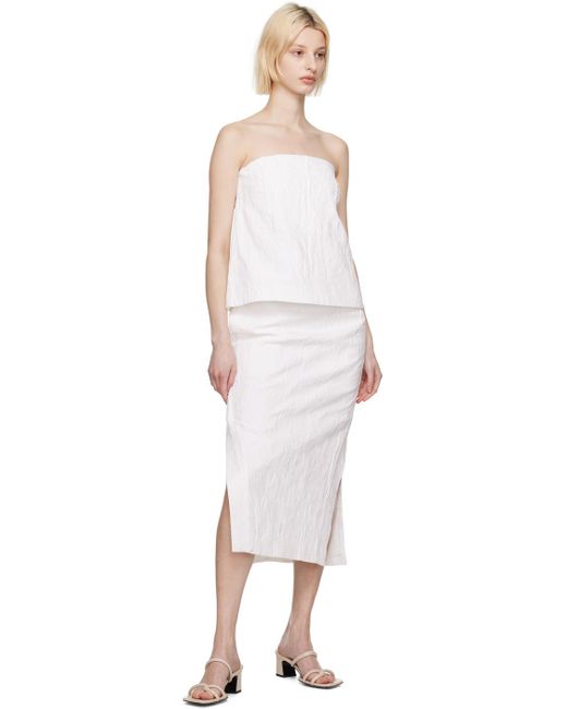 Co. White Slit Midi Skirt
