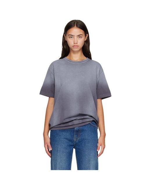 Mugler Blue Short Sleeves Logo T-Shirt