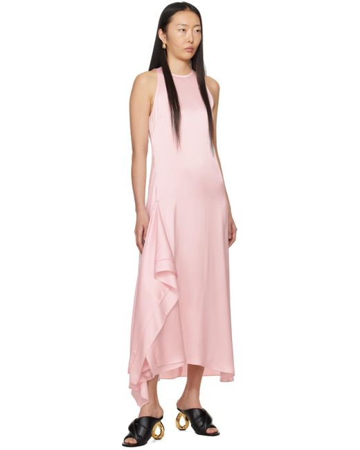 J.W. Anderson Black Pink Draped Midi Dress