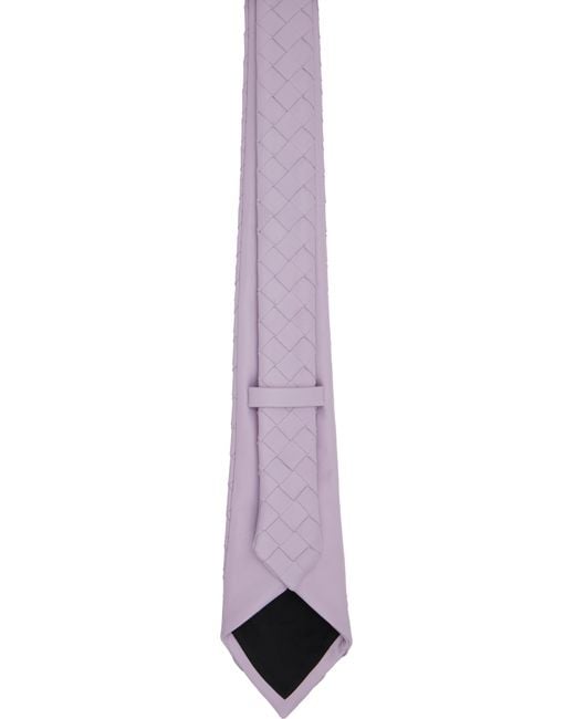 Bottega Veneta Black Intrecciato Leather Tie for men