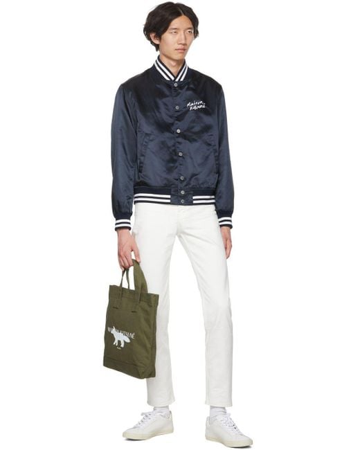 メンズ Maison Kitsuné カーキ フォックス Stamp トートバッグ Green