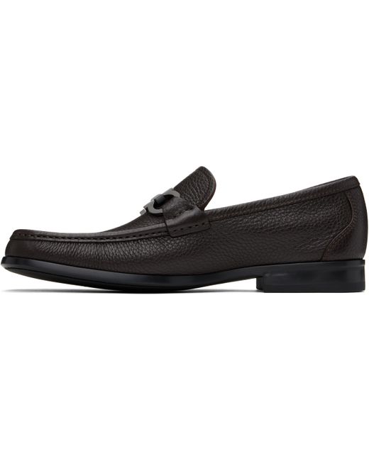Ferragamo Black Gancini Ornament Loafers for men