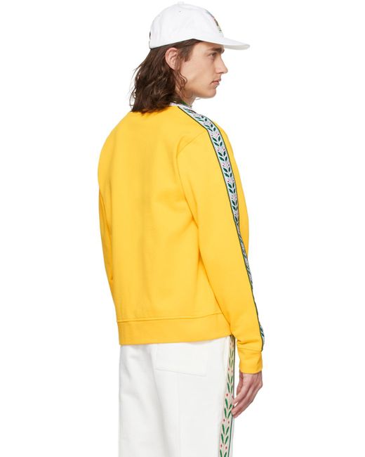 メンズ Casablancabrand ジップアップ スウェットシャツ Yellow