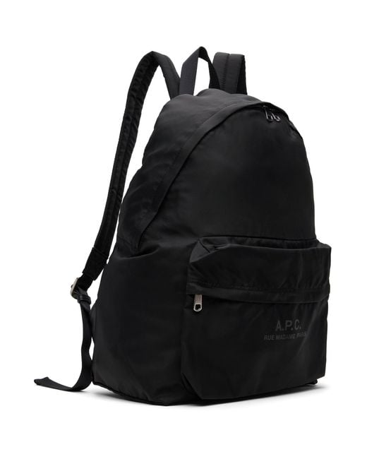 A.P.C. Black Backstage Backpack for men