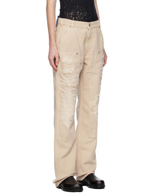 1017 ALYX 9SM Natural Off- Destroyed Trousers