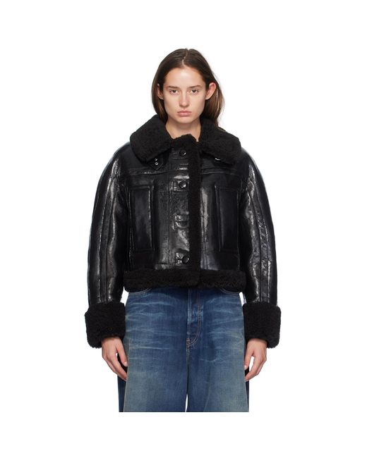 Stand Studio Black Aby Faux-Leather Jacket