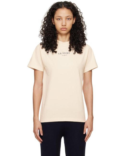 Sporty & Rich Black Off-white Wimbledon Cropped T-shirt