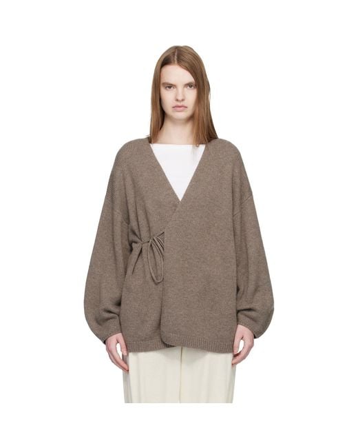 Lisa Yang Brown Taupe The Laurina Wrap' Cardigan