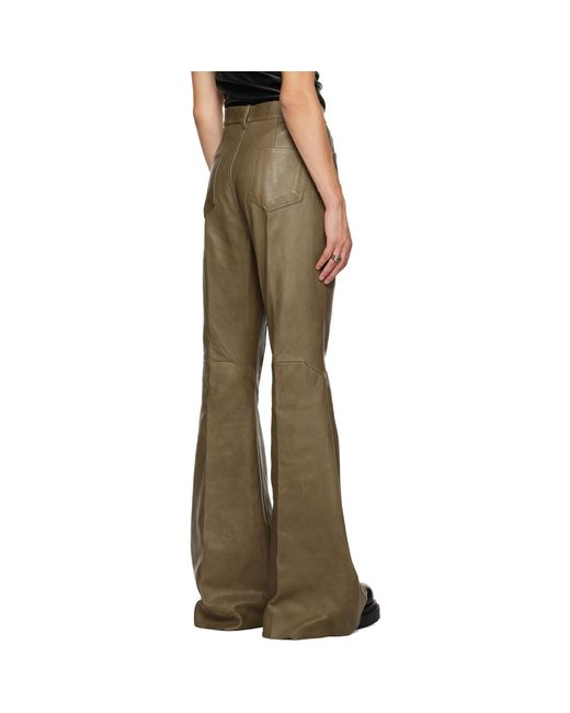Rick Owens Brown Porterville Bolan Leather Pants for men