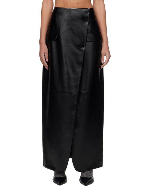 Frankie Shop Black Nan Faux-leather Maxi Skirt