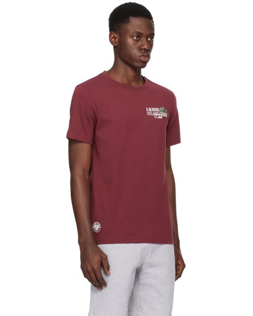 Lacoste Red Burgundy Roland Garros Edition T-shirt for men