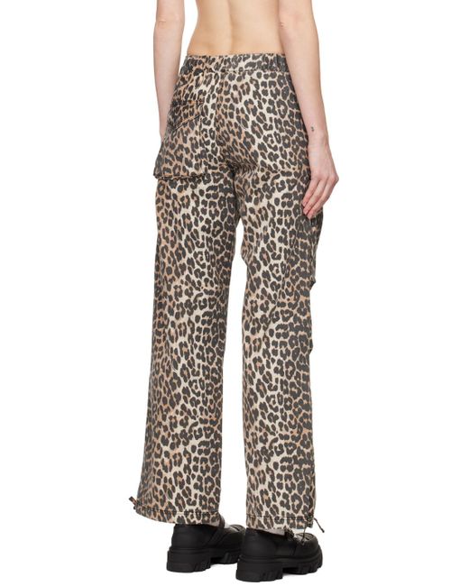Ganni Black Leopard Trousers