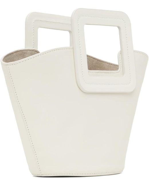 Staud White Shirley Mini Bucket Bag