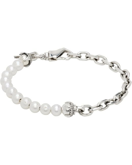 Emanuele Bicocchi Black Ssense Exclusive Pearl Bracelet for men