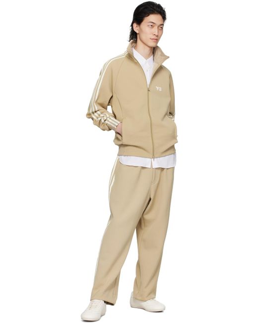 Pantalon de survêtement taupe à garnitures à trois rayures Y-3 pour homme en coloris Natural